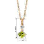 D'Joy - Peridot & Moissanite Pendant in Yellow Gold Plated Sterling Silver with Chain (Size 20) 1.80 Ct._4510664_4