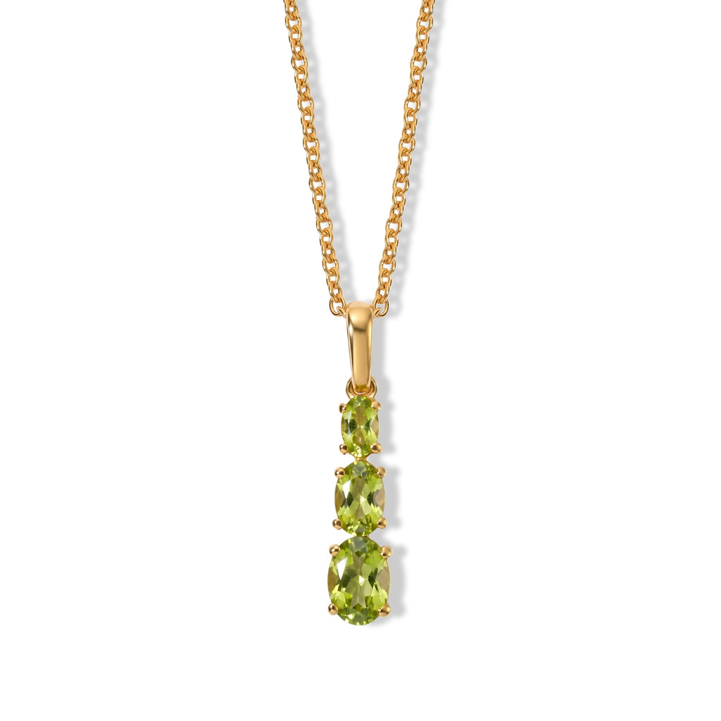 D'Joy - Peridot Pendant in Yellow Gold Plated Sterling Silver with Chain (Size 20) 1.50 Ct._4510666