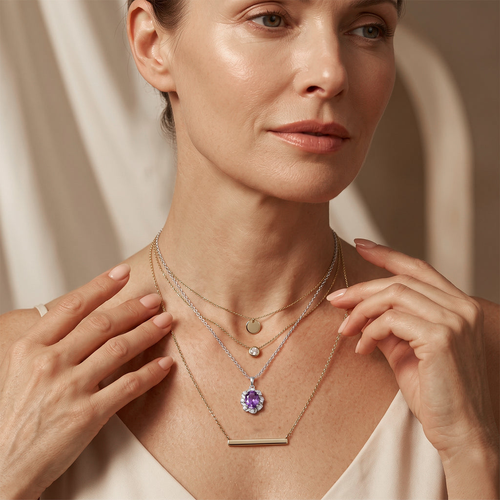 D'Joy - AAA Rose De France Amethyst & White Zircon Halo Pendant in Platinum Overlay Sterling Silver with Chain (Size 20) 2.07 Ct._4511114_2