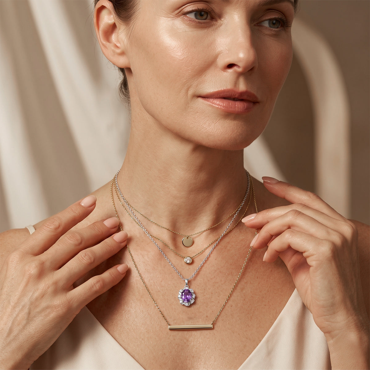 D'Joy - AAA Rose De France Amethyst &amp; White Zircon Halo Pendant in Platinum Overlay Sterling Silver with Chain (Size 20) 2.07 Ct. 4511114 2
