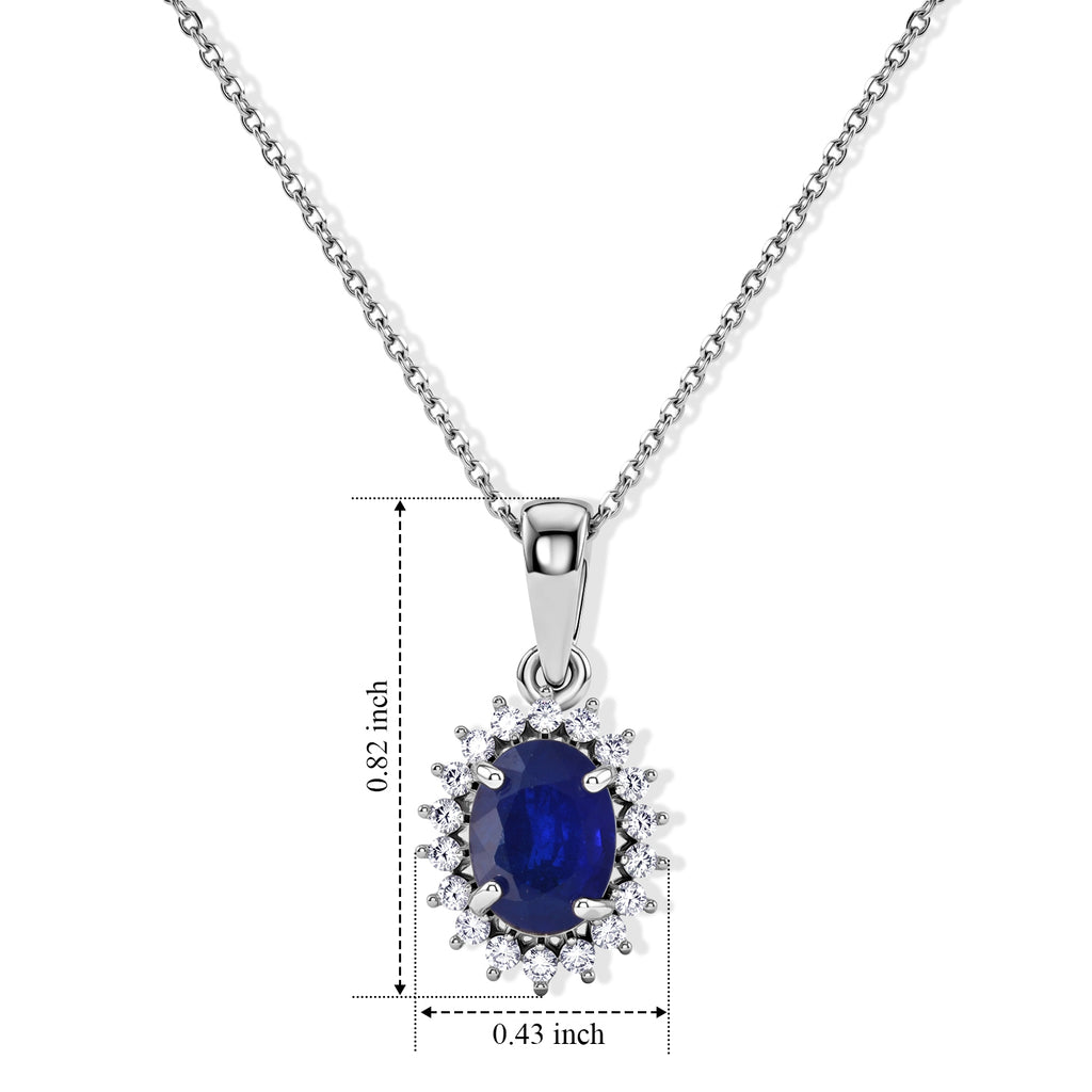 Luxuriant - Blue Spinel & Lab Grown Diamond Pendant with Chain (Size 18) in Rhodium Overlay Sterling Silver 1.72 Ct._4511359_5