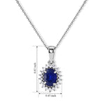 Luxuriant - Blue Spinel & Lab Grown Diamond Pendant with Chain (Size 18) in Rhodium Overlay Sterling Silver 1.72 Ct._4511359_5