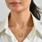 D'Joy - Peridot & Pink Amethyst Pendant with Chain (Size 20) in Yellow Gold Plated Sterling Silver 1.80 Ct._4511405_1