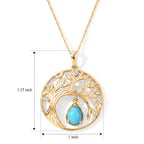Blue Turquoise,  White Zircon Pendant with Chain (Size 20)  Sterling Silver 0.12 ct  Silver Wt. 6 Gms  1.130  Ct._4511440_4