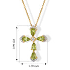 D'Joy - Peridot & White Zircon Pendant with Chain (Size 20) in Yellow Gold Plated Sterling Silver 1.24 Ct._4511612_4