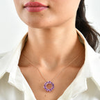 D'Joy - AAA Rose De France Amethyst Pendant in Rose Gold Plated Sterling Silver with Chain (Size 20) 5.18 Ct._4512212_1