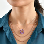D'Joy - AAA Rose De France Amethyst Pendant in Rose Gold Plated Sterling Silver with Chain (Size 20) 5.18 Ct._4512212_2