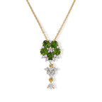Natural Chrome Diopside,  White Zircon Pendant with Chain (Size 20)  Sterling Silver 0.18 ct  Silver Wt. 5.5 Gms  1.180  Ct._4512264