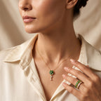 Natural Chrome Diopside,  White Zircon Pendant with Chain (Size 20)  Sterling Silver 0.18 ct  Silver Wt. 5.5 Gms  1.180  Ct._4512264_2