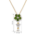 Natural Chrome Diopside,  White Zircon Pendant with Chain (Size 20)  Sterling Silver 0.18 ct  Silver Wt. 5.5 Gms  1.180  Ct._4512264_4