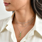 Peridot  Natural Chrome Diopside,  White Zircon Pendant with Chain (Size 20) in Platinum Overlay Sterling Silver 0.04 ct  1.350  Ct._4512265_2