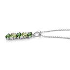 Peridot  Natural Chrome Diopside,  White Zircon Pendant with Chain (Size 20) in Platinum Overlay Sterling Silver 0.04 ct  1.350  Ct._4512265_3