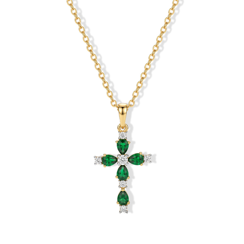 Natural Chrome Diopside,  White Zircon Pendant with Chain (Size 20) Mix Metal 6.50 ct  7.400  Ct._4512267