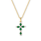 Natural Chrome Diopside,  White Zircon Pendant with Chain (Size 20) Mix Metal 6.50 ct  7.400  Ct._4512267