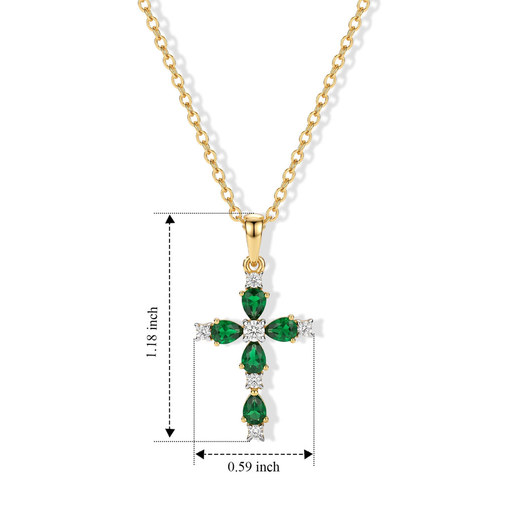 Natural Chrome Diopside,  White Zircon Pendant with Chain (Size 20) Mix Metal 6.50 ct  7.400  Ct._4512267_4