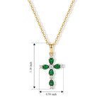 Natural Chrome Diopside,  White Zircon Pendant with Chain (Size 20) Mix Metal 6.50 ct  7.400  Ct._4512267_4