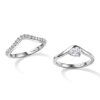 D'Joy Set of 2 - Moissanite Stackable Ring in Rhodium Overlay Sterling Silver_4512352