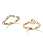 D'Joy Set of 2 - Moissanite Stackable Ring in 18K Vermeil Yellow Gold Plated Sterling Silver_4512354