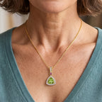 D'Joy - Peridot, White Zircon & Rhodolite Garnet Pendant with Chain (Size 20) in Yellow Gold Plated Sterling Silver 1.53 Ct._4513298_1