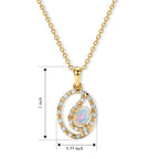 D'Joy - Ethiopian Opal & White Zircon Pendant in Yellow Gold Plated Sterling Silver with Chain (Size 20)_4513393_4