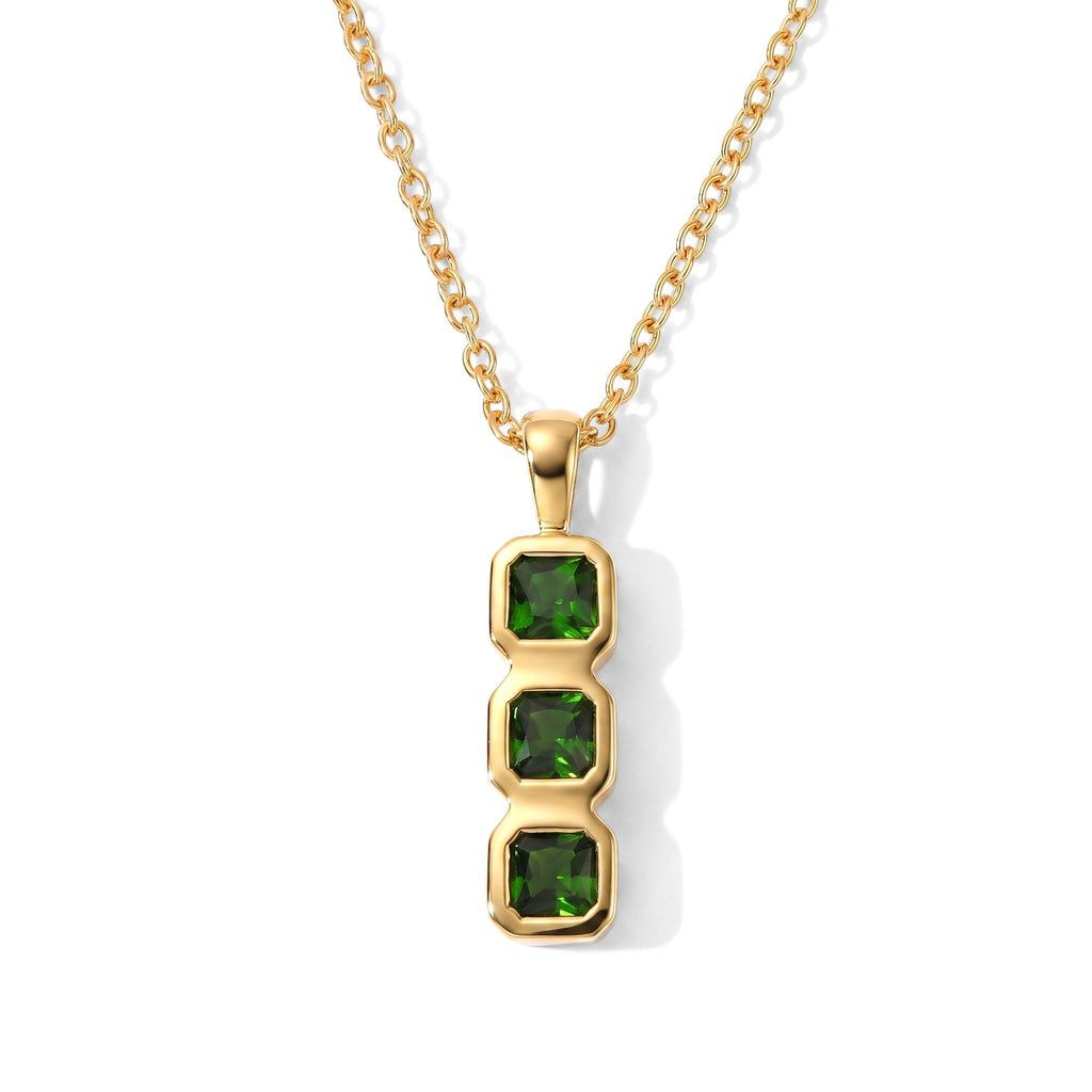 Natural Chrome Diopside Pendant with Chain (Size 20) Mix Metal  1.050  Ct._4514077