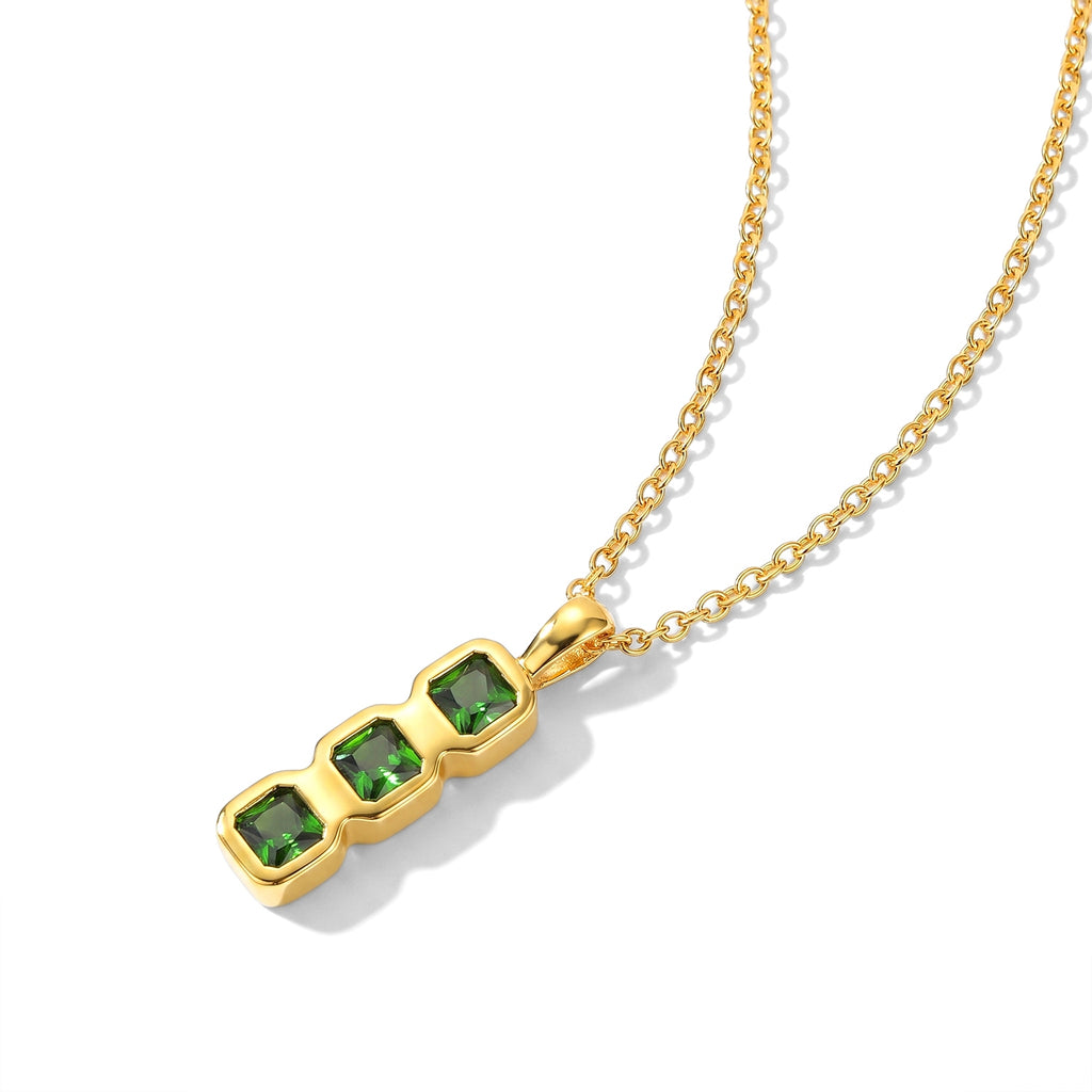 Natural Chrome Diopside Pendant with Chain (Size 20) Mix Metal  1.050  Ct._4514077_3