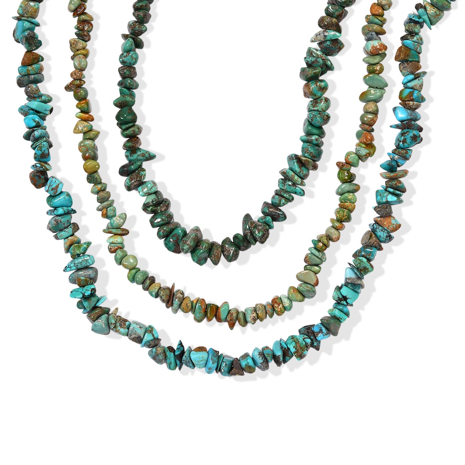 Set of 3 - Blue Turquoise &amp; Green Turquoise Necklace (Size - 28) 560.00 Ct. 4514252 0