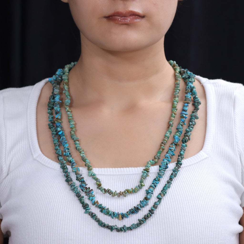 Set of 3 - Blue Turquoise & Green Turquoise Necklace (Size - 28) 560.00 Ct._4514252_2