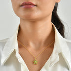 Luxuriant - Peridot & Lab Grown Diamond (SI/G-H) Pendant in Yellow Gold Plated Sterling Silver with Chain (Size 20) 2.30 Ct._4514641_1