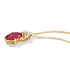 GP - African Ruby, White Zircon & Blue Sapphire Pendant with Chain (Size 20) in 18K Vermeil Yellow Gold Plated Sterling Silver 2.75 Ct._4514815_3