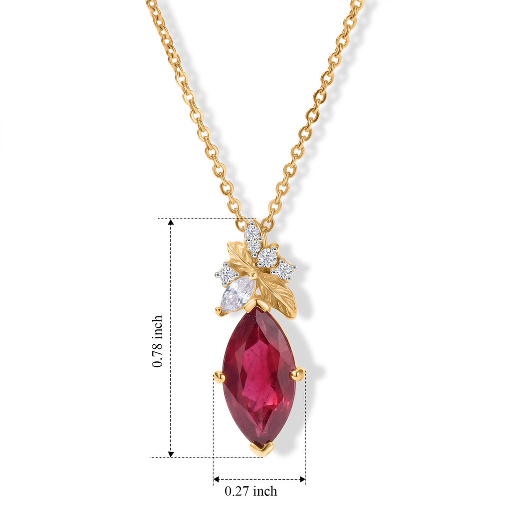 GP - African Ruby, White Zircon & Blue Sapphire Pendant with Chain (Size 20) in 18K Vermeil Yellow Gold Plated Sterling Silver 2.75 Ct._4514815_4