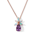 D'Joy - AAA Rose De France Amethyst & Ethiopian Opal Pendant in Rose Gold Sterling Silver with Chain (Size 20) 2.60 Ct._4515056