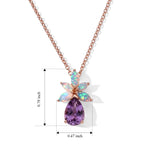 D'Joy - AAA Rose De France Amethyst & Ethiopian Opal Pendant in Rose Gold Sterling Silver with Chain (Size 20) 2.60 Ct._4515056_4