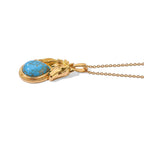 Blue Turquoise Pendant with Chain (Size 20) Stainless Steel  9.500  Ct._4515069_3