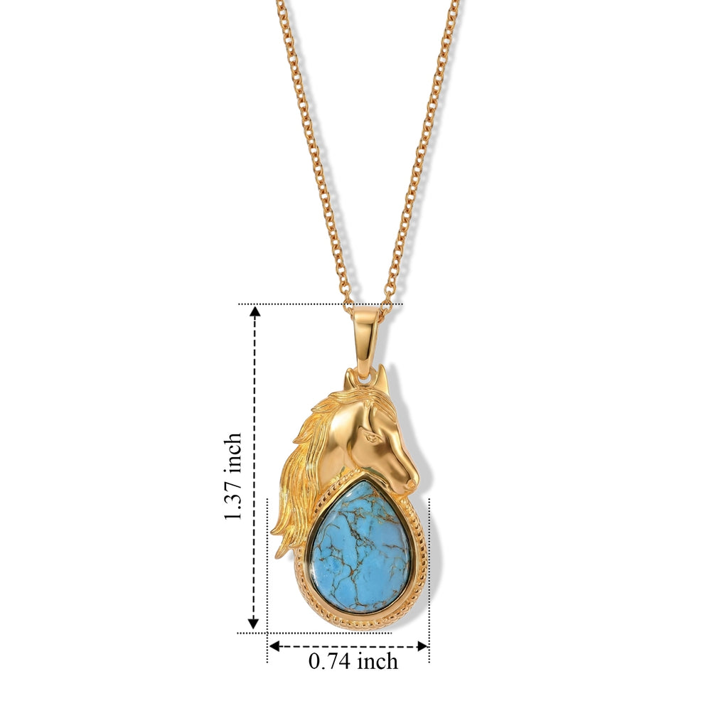 Blue Turquoise Pendant with Chain (Size 20) Stainless Steel  9.500  Ct._4515069_4