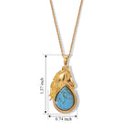 Blue Turquoise Pendant with Chain (Size 20) Stainless Steel  9.500  Ct._4515069_4