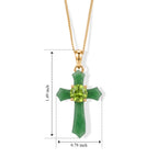 D'Joy - Natural Hebei Peridot & Dyed Green Jade Pendant with Chain (Size 18) & Lobster Clasp in Yellow Gold Plated Sterling Silver 13.50 Ct._4515158_4