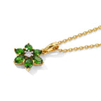 Natural Chrome Diopside,  Lab Grown Diamond Pendant with Chain (Size 20) Mix Metal 0.05 ct  1.130  Ct._4515450_3