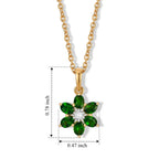 Natural Chrome Diopside,  Lab Grown Diamond Pendant with Chain (Size 20) Mix Metal 0.05 ct  1.130  Ct._4515450_4