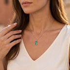 D'Joy - Colombian Colour Emeraldine Quartz & White Zircon Halo Pendant in Platinum Overlay Sterling Silver with Chain (Size 20) 2.86 Ct._4515777_1
