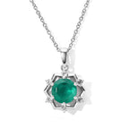 D'Joy - Colombian Colour Emeraldine Quartz & White Zircon Pendant in Platinum Overlay Sterling Silver with Chain (Size 20) 5.08 Ct._4515781