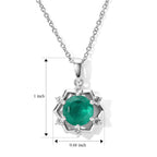 D'Joy - Colombian Colour Emeraldine Quartz & White Zircon Halo Pendant in Platinum Overlay Sterling Silver with Chain (Size 20) 5.08 Ct._4515781_4