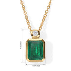 D'Joy - Colombian Colour Emeraldine Quartz & Moissanite Pendant in Yellow Gold Plated Sterling Silver with Chain (Size 20) 3.70 Ct._4516235_3