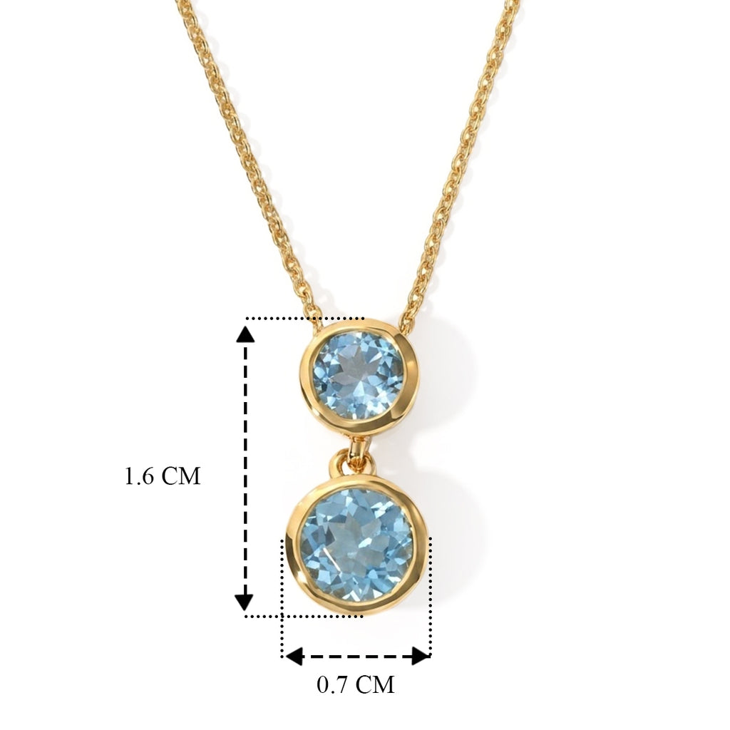 D'Joy - Swiss Blue Topaz Pendant with Chain (Size 20) in Yellow Gold Plated Sterling Silver 1.55 Ct._4516348_4