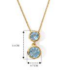 D'Joy - Swiss Blue Topaz Pendant with Chain (Size 20) in Yellow Gold Plated Sterling Silver 1.55 Ct._4516348_4