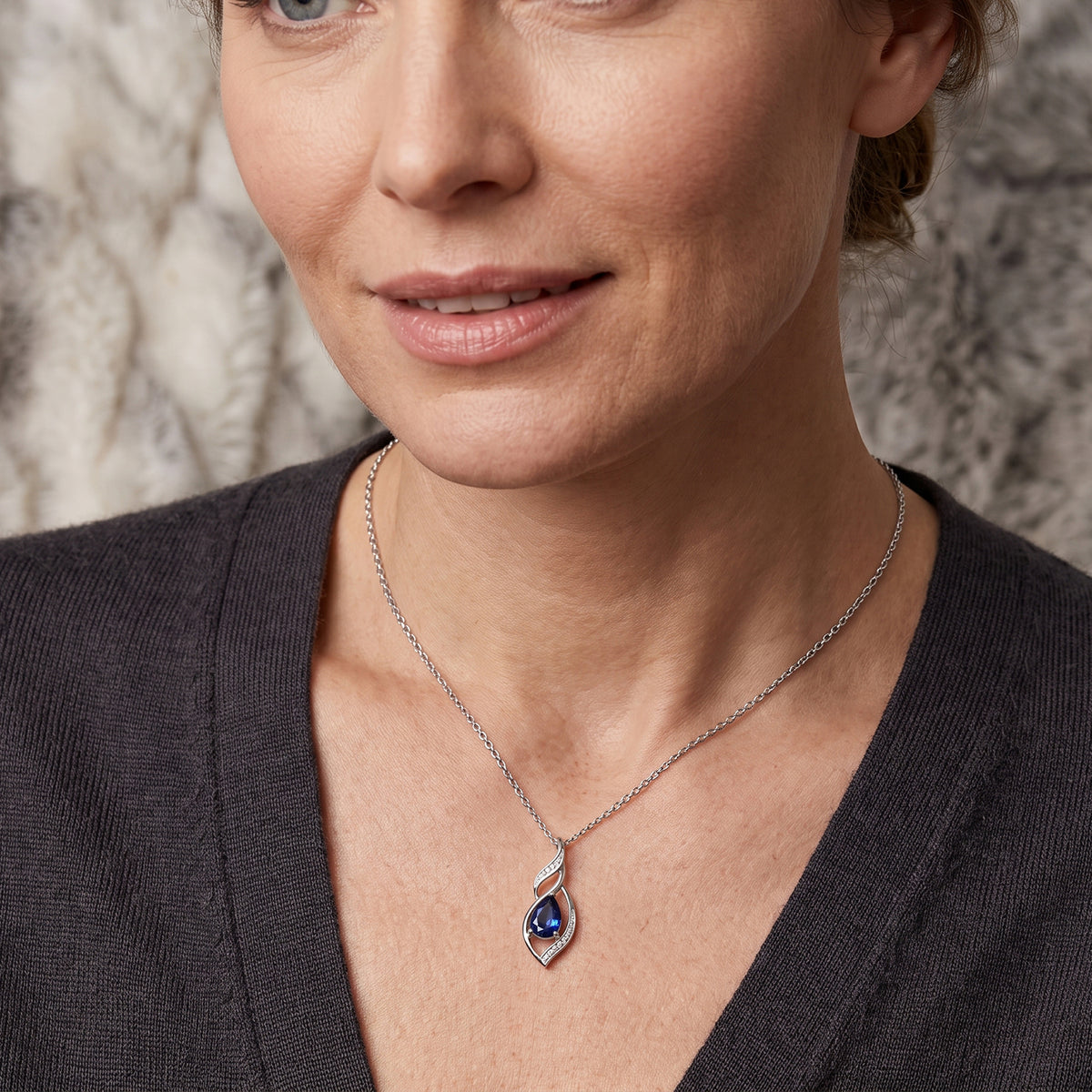 D'Joy - AAA Natural Kashmir Kyanite Solitaire Pendant in Rhodium Overlay Sterling Silver with Chain (Size 20) V32603870 2