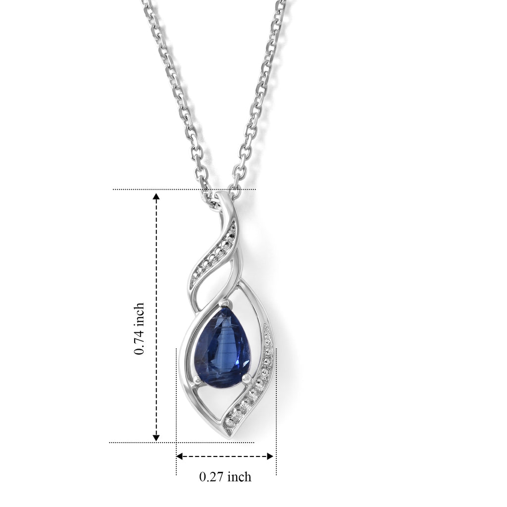 D'Joy - Kyanite Solitaire Pendant in Rhodium Overlay Sterling Silver with Chain (Size 20)_4516381_4