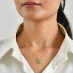 D'Joy - Swiss Blue Topaz Solitaire Pendant with Chain (Size 20) in Yellow Gold Plated Sterling Silver 2.10 Ct._4516497_1