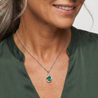 D'Joy - Colombian Colour Emeraldine Quartz & White Zircon Pendant with Chain (Size 20) in Platinum Overlay Sterling Silver 1.60 Ct._4516542_1