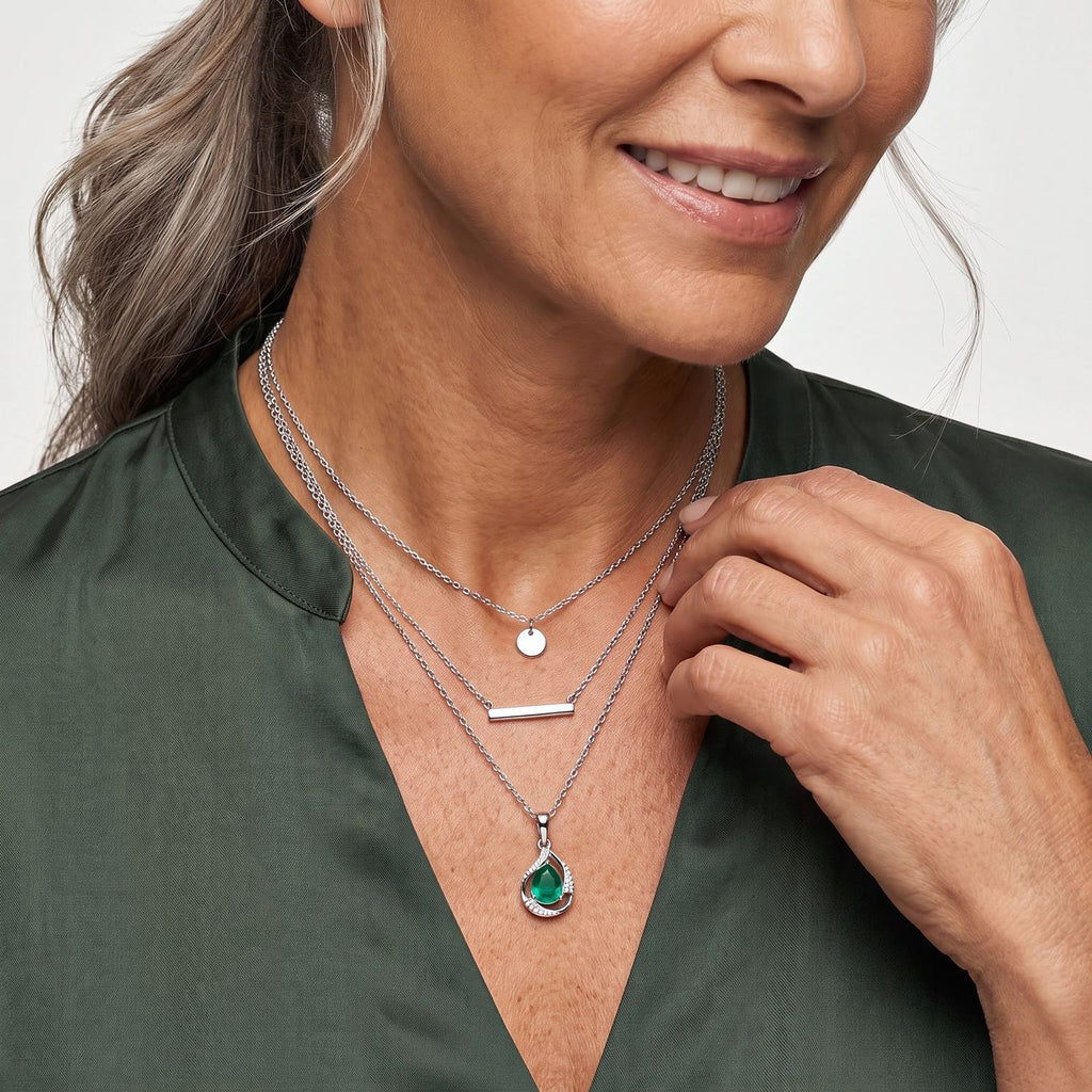 D'Joy - Colombian Colour Emeraldine Quartz & White Zircon Pendant with Chain (Size 20) in Platinum Overlay Sterling Silver 1.60 Ct._4516542_2